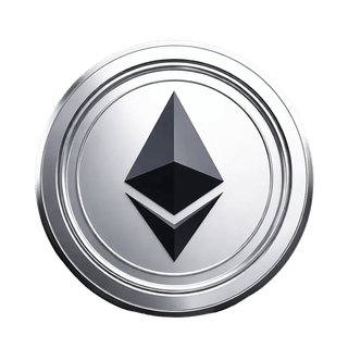 Elemento visual flotante que muestra la moneda Ethereum (ETH)